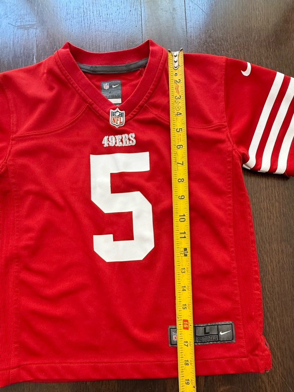 Nike Kids Trey Lance San Francisco 49ers Red N FL Jersey #5 youth large - Picture 6 of 7